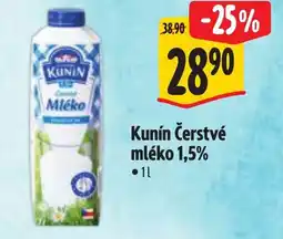 Albert Kunín Čerstvé mléko 1,5% nabídka