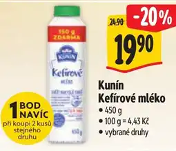 Albert Kunín Kefírové mléko nabídka