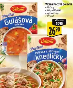 Albert Vitana Poctivá polévka nabídka