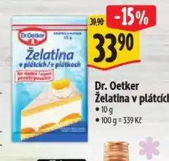 Albert Dr. oetker želatina v plátcích nabídka