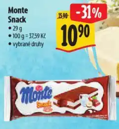 Albert Monte snack nabídka