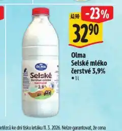 Albert Olma selské mléko čerstvé nabídka
