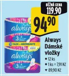 Albert Always dámské vložky nabídka