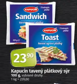 COOP TIP Kapucín tavený plátkový sýr nabídka