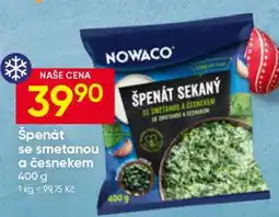 Hruška Špenát se smetanou a česnekem nabídka