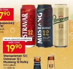 Hruška Staropramen 12, Ostravar 12, Mustang 12 Hořký nabídka