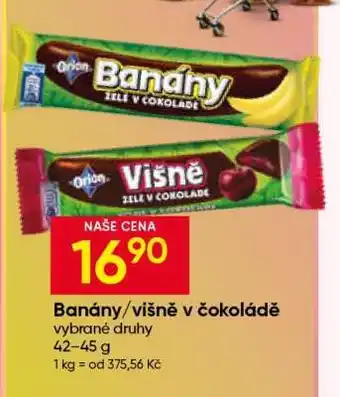 Hruška Banány/višně v čokoládě nabídka