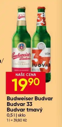 Hruška Budweiser Budvar Budvar 33 Budvar tmavý nabídka