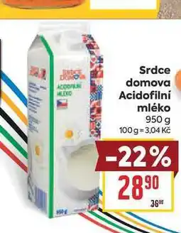 Billa Srdce domova Acidofilní mléko nabídka