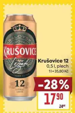 Billa Krušovice 12 0,51, plech nabídka