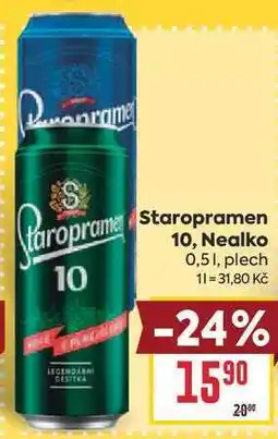 Billa Staropramen 10 0,51, plech nabídka