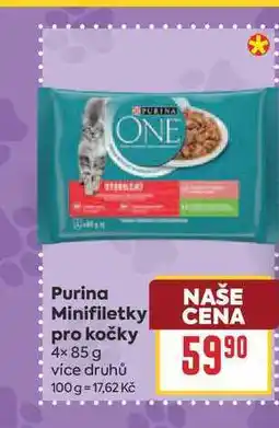 Billa Purina Minifiletky pro kočky 4× nabídka