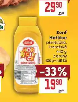 Billa Senf Hořčice plnotučná, kremžská nabídka