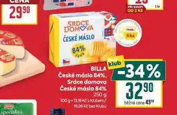 Billa BILLA České máslo 84%, Srdce domova České máslo 84% nabídka
