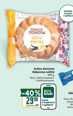 Billa Srdce domova Bábovka světlá nabídka