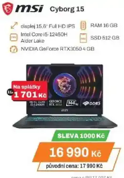 Expert msi Cyborg 15 nabídka