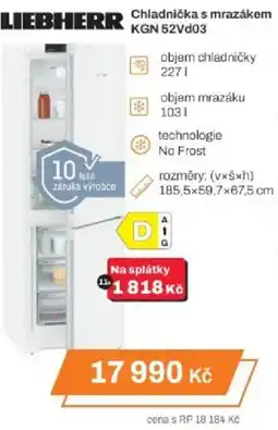 Expert Chladnička s mrazákem KGN 52Vd03 nabídka