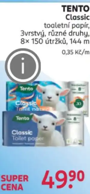 Rossmann TENTO Classic toaletní papír nabídka