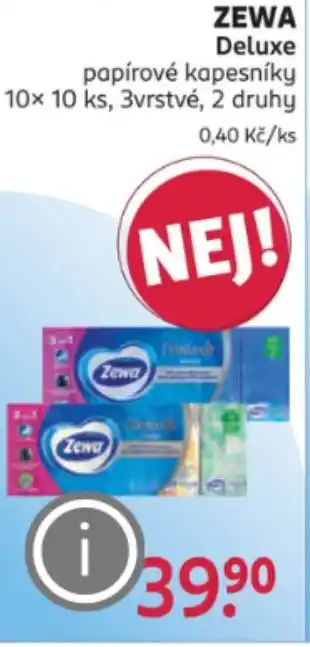 Rossmann ZEWA Deluxe papírové kapesníky nabídka