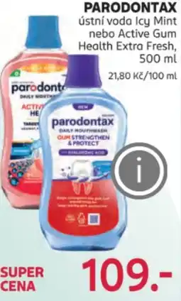 Rossmann PARODONTAX ústní voda Icy Mint nebo Active Gum Health Extra Fresh nabídka
