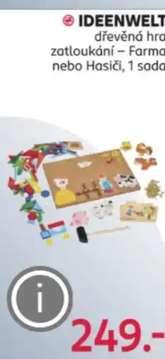Rossmann IDEENWELT dřevěná hra zatloukání - Farma nebo Hasiči nabídka