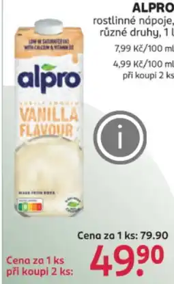 Rossmann ALPRO rostlinné nápoje nabídka