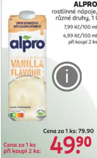 Rossmann ALPRO rostlinné nápoje nabídka