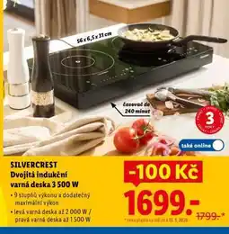 Lidl SILVERCREST Dvojitá indukční varná deska 3 500 W nabídka