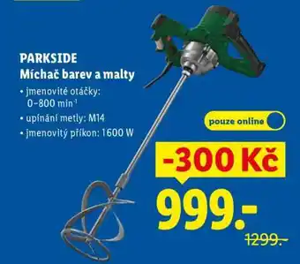 Lidl PARKSIDE Míchač barev a malty nabídka