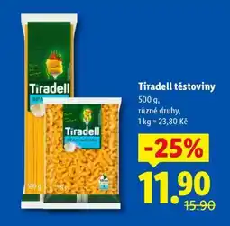 Lidl Tiradell těstoviny nabídka