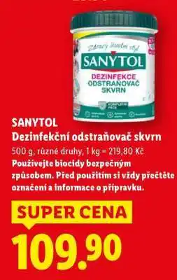Lidl SANYTOL DEZINFEKČNÍ ODSTRAŇOVAČ SKVRN nabídka