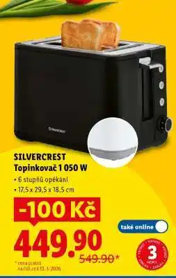 Lidl SILVERCREST Topinkovač 1 050 W nabídka