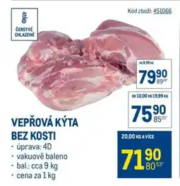 Makro Vepřová kýta bez kosti nabídka