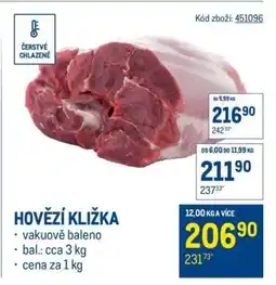 Makro Hovězí kližka nabídka