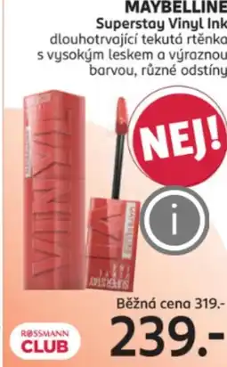 Rossmann MAYBELLINE Superstay Vinyl Ink nabídka