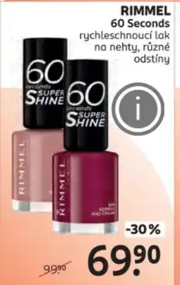 Rossmann RIMMEL 60 Seconds rychleschnoucí lak na nehty nabídka