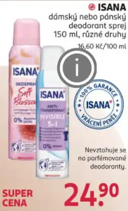 Rossmann ISANA dámský nebo pánský deodorant sprej nabídka