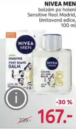 Rossmann NIVEA MEN balzám po holení Sensitive Real Madrid, Limitovaná edice nabídka