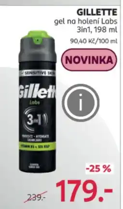 Rossmann GILLETTE gel na holení Labs nabídka