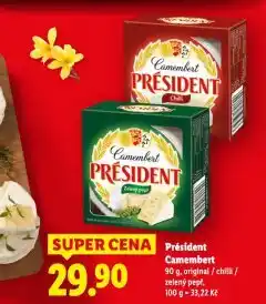 Lidl Pprésident camembert nabídka