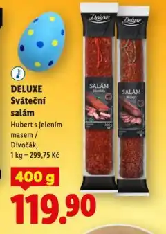 Lidl Deluxe scáteční salám nabídka