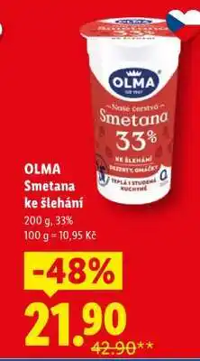 Lidl Olma Smetana ke šlehání nabídka