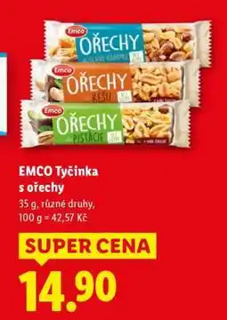 Lidl Emco Tyčinka s ořechy nabídka