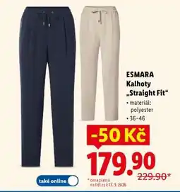 Lidl esmara Kalhoty „Straight Fit“ nabídka