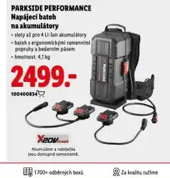 Lidl Napájecí batoh na akumulátory nabídka