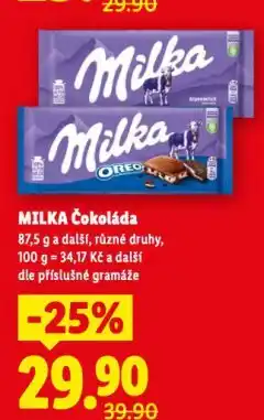 Lidl M ilka čokoláda nabídka