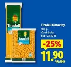 Lidl Tiradell těstoviny nabídka