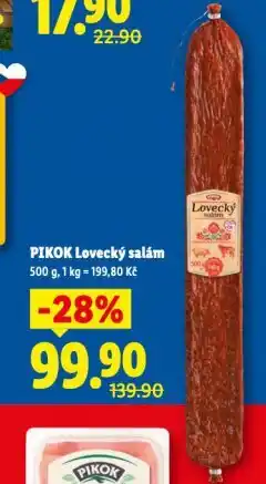 Lidl Lovecký salám nabídka