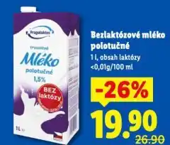 Lidl Bezlaktózové mléko polotučné nabídka