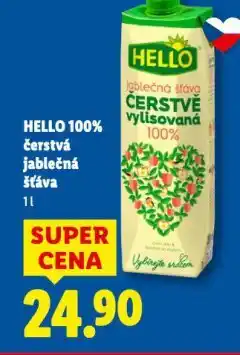 Lidl Hello 100% jablečná šťáva nabídka